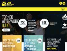 Tablet Screenshot of ligasdepadelbarcelona.com